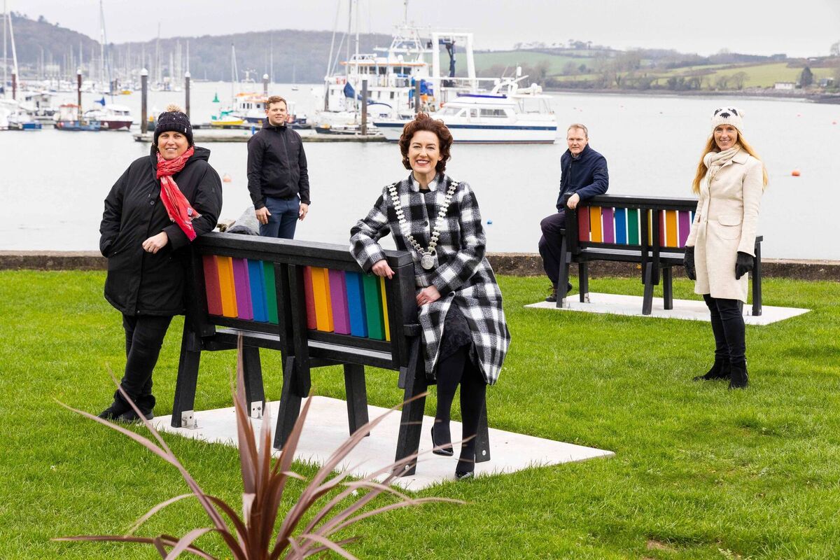 Mayor of The County of Cork, Cllr Gillian Coughlan (Centre), pictured with Cllr Audrey Buckley, Cllr Jack White, Cllr Seamus McGrath, and Cllr Marcia D'Alton (also Chair of Carrigaline Municipal District), at the official opening of the improved Point Garden in Crosshaven, Co Cork. Last year Cork County Council decided to carry out significant public realm improvement works to this existing amenity space.. Picture: Michael O'Sullivan /OSM PHOTO 