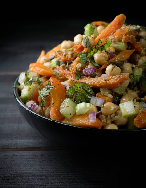 Roasted Carrots, Chickpeas, Dukkah. Picture: Rob Murphy