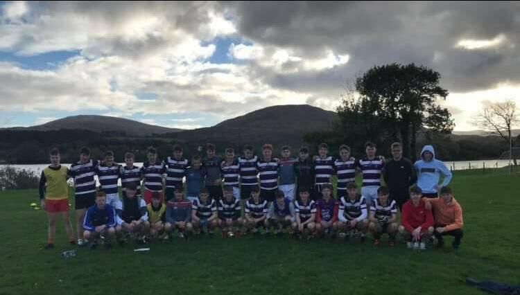 Skibbereen Community School senior football coach David Whelton with the squad.