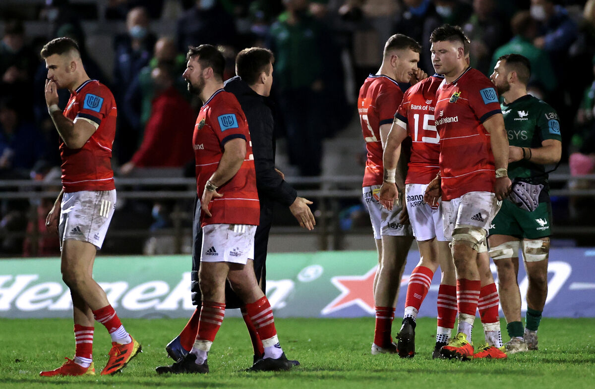 Munster’s Fineen Wycherley dejected after the defeat on New Year's Day. Picture: INPHO/James Crombie