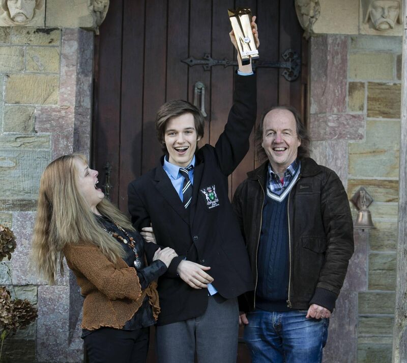 The 2021 winner of the BT Young Scientist was from Cork. Pictured are Nita and Richard Tarr with their son Gregory Tarr, 17, who was a 6th year student from Bandon Grammar School Co. Cork when he was announced winner of the 57th BT Young Scientist &amp; Technology Exhibition last January. Picture: Chris Bellew /Fennell Photography