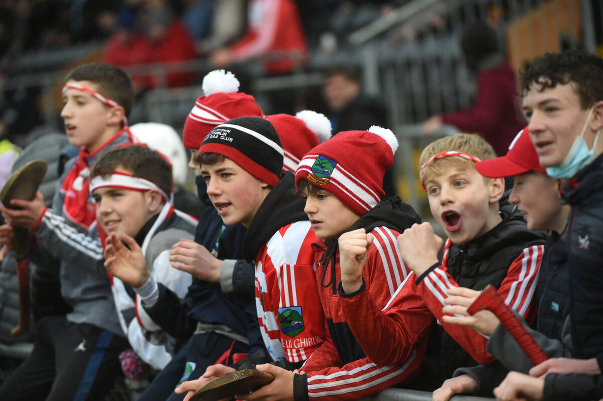  Winning feeling! Celebrations as young supporters cheer on Ballygiblin. Picture: Larry Cummins. 