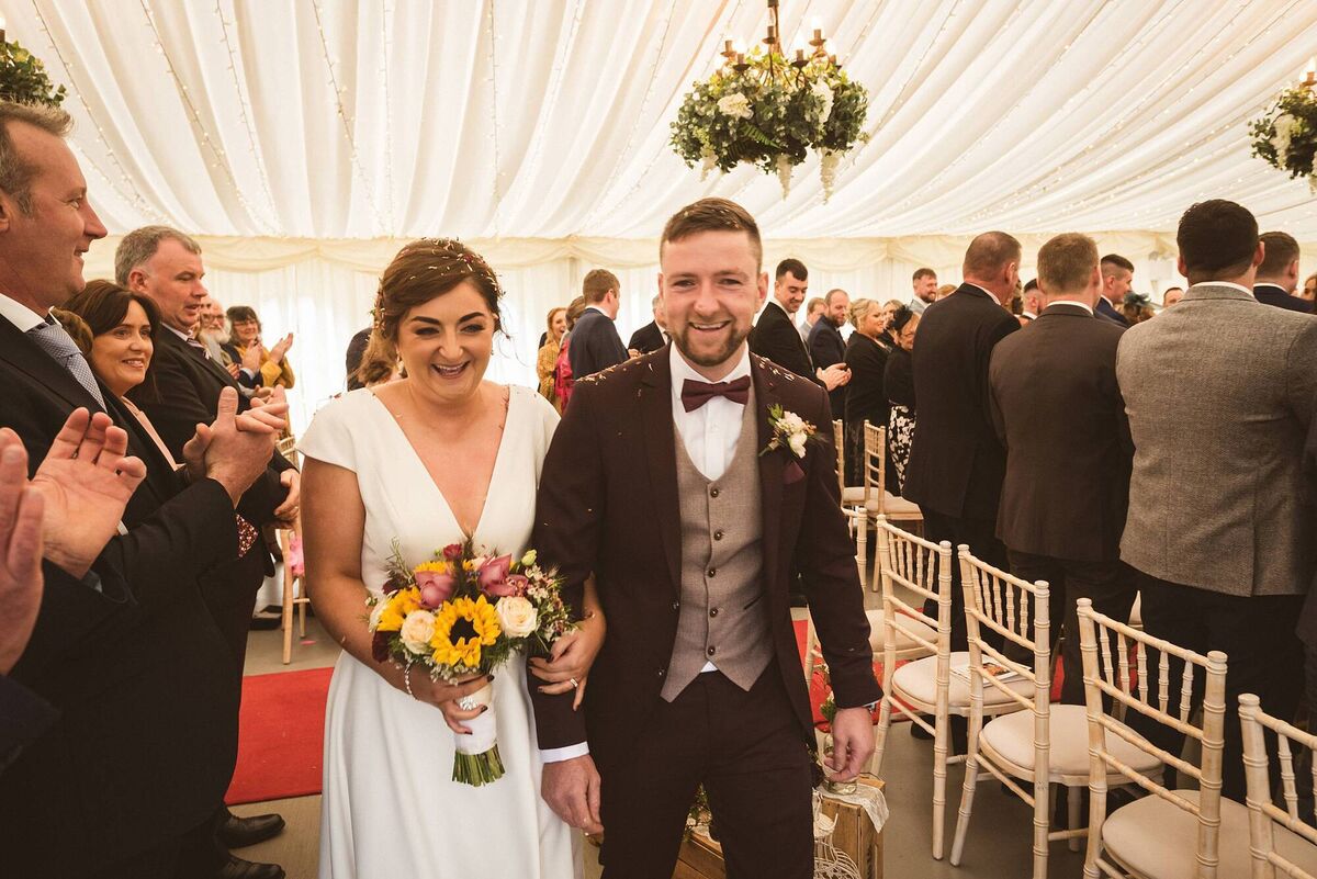 The bride wore a dress from Say I Do in Midleton, flowers were done by Catherine Twomey in West Cork Flowers. The bride wore a dress from Say I Do in Midleton, flowers were done by Catherine Twomey in West Cork Flowers.