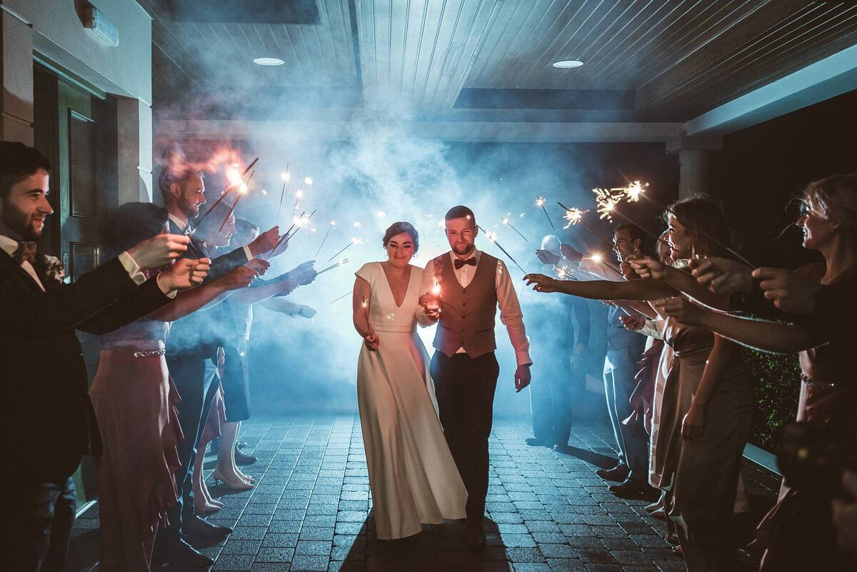 The couple enjoying their wedding reception. The couple enjoying their wedding reception.