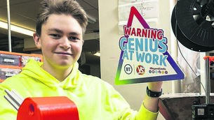 <p class="contextmenu internal_Caption">Cork student Harry O’Connor was among the category winners at the 2022 BT Young Scientist awards, for his bi-pedal robot.</p>