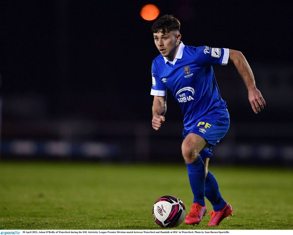Adam O'Reilly of Waterford during the SSE Airtricity League Premier Division match between Waterford and Dundalk at RSC in Waterford. Photo by Sam Barnes/Sportsfile