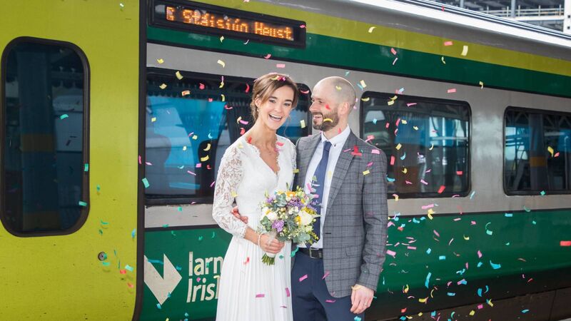 Cork couple who met at Kent Station take a trip down memory lane on their wedding day