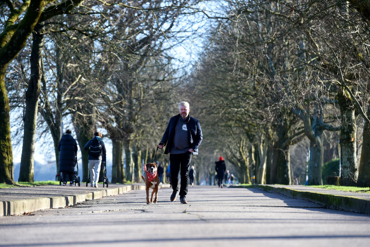 Mark Kelly with dog George walking down the Marina. Pictures: Larry Cummins Mark Kelly with dog George walking down the Marina. Pictures: Larry Cummins