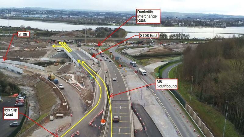 Temporary traffic management measures come into effect at Dunkettle in preparation for new flyover