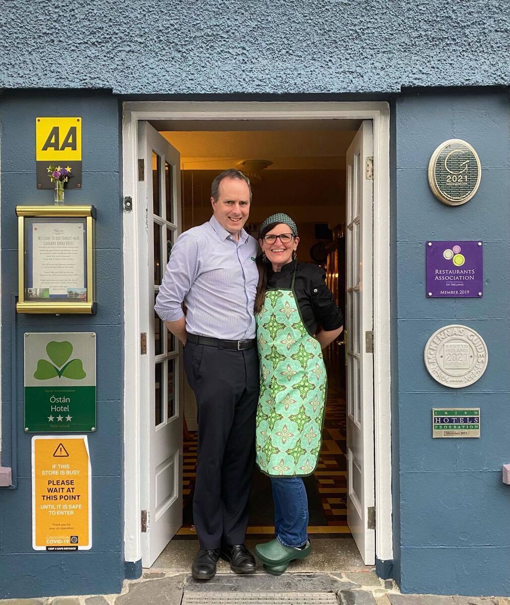 BROADBAND ISSUES: Neil and Katy Lucey at the Gougane Barra Hotel BROADBAND ISSUES: Neil and Katy Lucey at the Gougane Barra Hotel