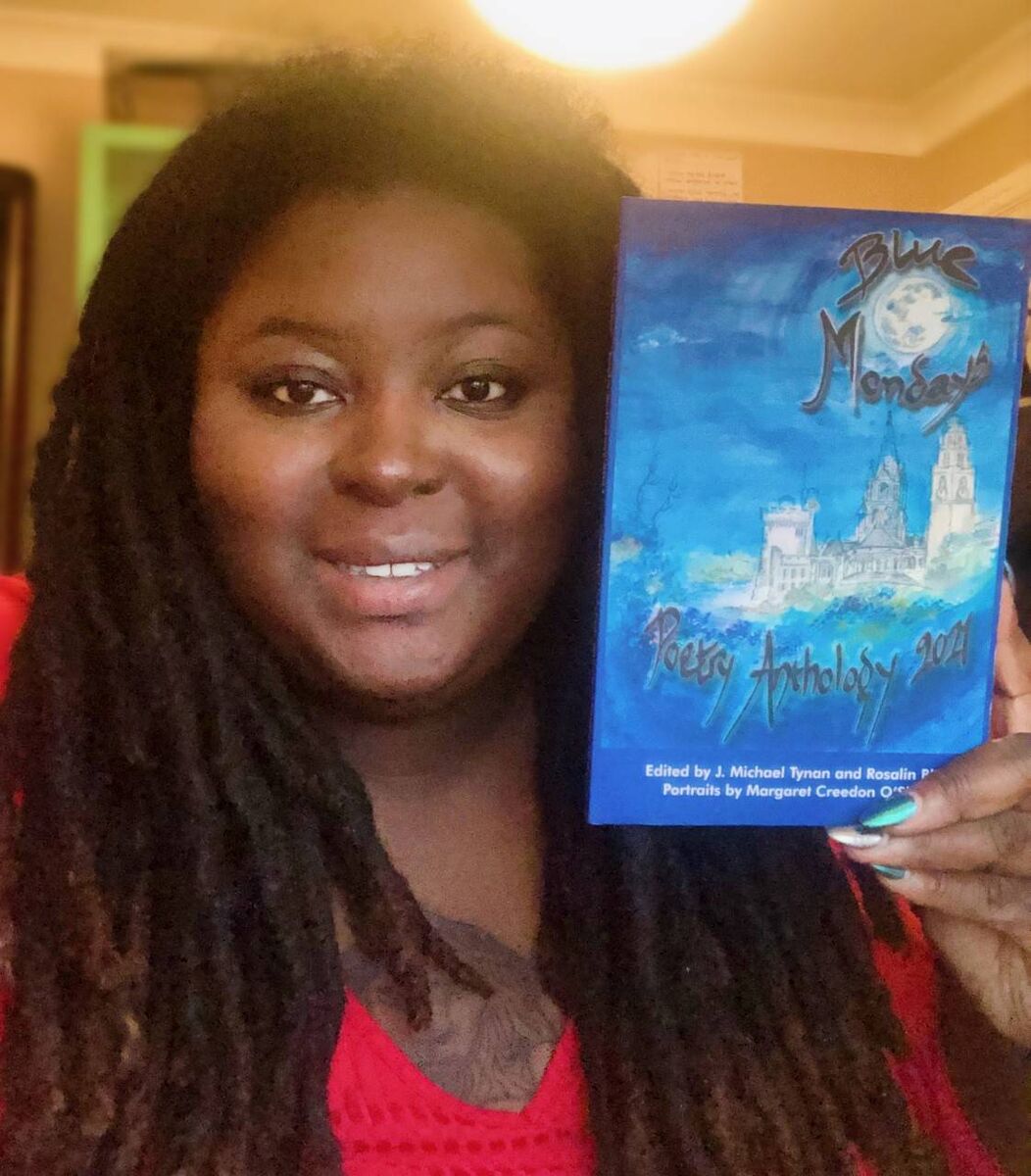 Augustina Adeola Jekennu, of The Blue Mondays Writing Group, with a copy of their new poetry Anthology, recently launched. Augustina Adeola Jekennu, of The Blue Mondays Writing Group, with a copy of their new poetry Anthology, recently launched.