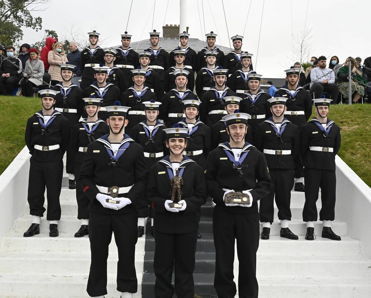 The 27 recruits of Class Ciara have successfully completed 23 weeks of intensive training preparing them as Ordinary Rates.Picture: David Jones, Naval Service Photographer.