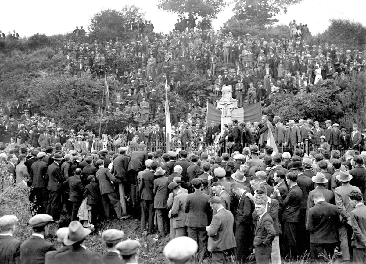 General Richard Mulcahy speaking at the tenth Béal na Bláth commemorative event, 1932.