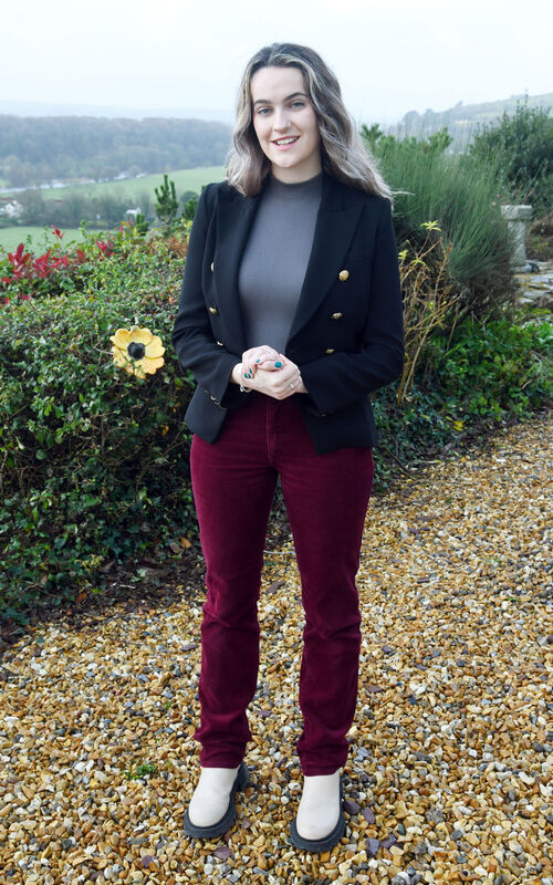 Emer O'Sullivan, waring her Red Levi from Rozza Vintage Culture.