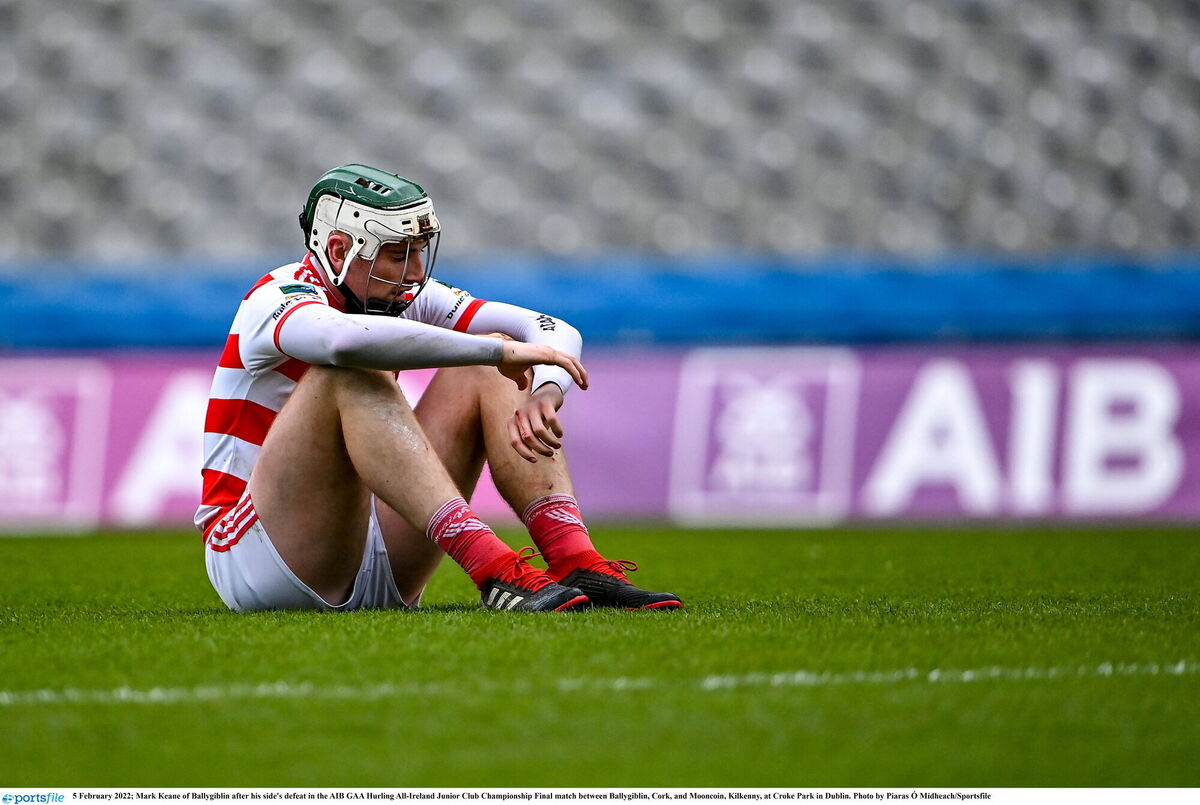 Mark Keane of Ballygiblin after his side's defeat in the AIB All-Ireland final against Mooncoin. Picture: Piaras Ó Mídheach/Sportsfile