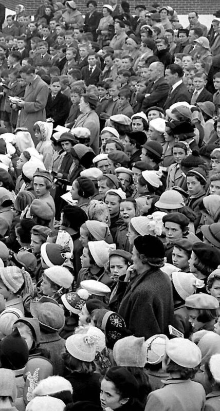 Teacher Mr Holly, is pictured in the far right, top of the photo at the opening of the new Glasheen School in 1955, as identified by a reader Teacher Mr Holly, is pictured in the far right, top of the photo at the opening of the new Glasheen School in 1955, as identified by a reader