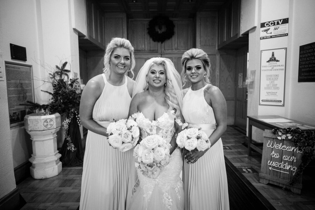 Charlene with her bridal party, her sister Chelsea and best friend Andrea. Charlene with her bridal party, her sister Chelsea and best friend Andrea.