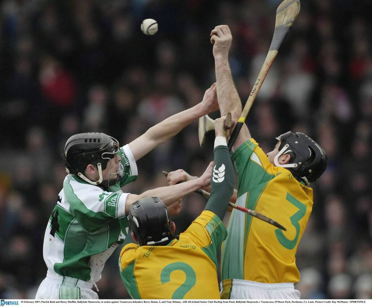 Patrick Reid and Henry Shefflin, Ballyhale Shamrocks, in action against Toomevara defenders Barry Dunne and Tony Delaney. The Tipp club dominated their county but couldn't land the AIB All-Ireland title. Picture: Ray McManus/SPORTSFILE Patrick Reid and Henry Shefflin, Ballyhale Shamrocks, in action against Toomevara defenders Barry Dunne and Tony Delaney. The Tipp club dominated their county but couldn't land the AIB All-Ireland title. Picture: Ray McManus/SPORTSFILE