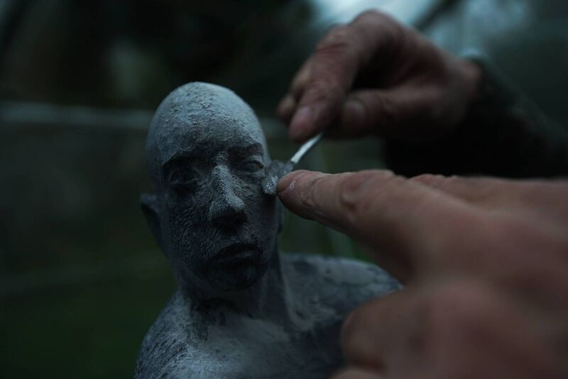 A statue being sculpted by Michael Quane. Picture: Mostafa Darwish. 