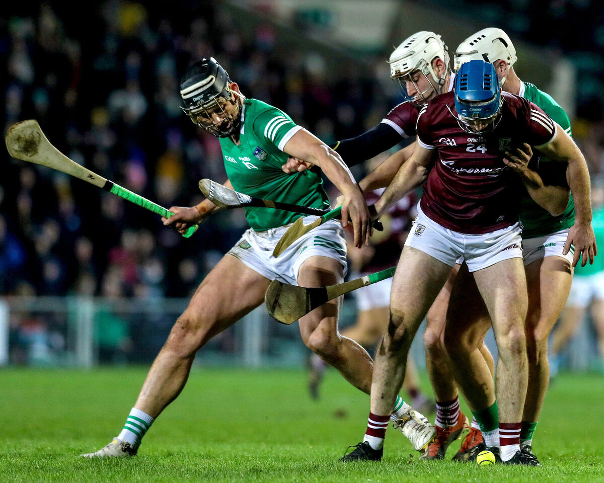Limerick's Gearoid Hegarty and Conor Cooney of Galway in action last weekend. Picture: INPHO/Lorraine O'Sullivan