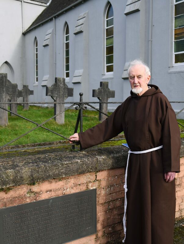 Fr. Silvester O'Flynn, OFM Cap., Guardian of Rochestown Friary, Cork, in front of Rochestown Capuchin cemetery. Picture Denis Minihane. Fr. Silvester O'Flynn, OFM Cap., Guardian of Rochestown Friary, Cork, in front of Rochestown Capuchin cemetery. Picture Denis Minihane.