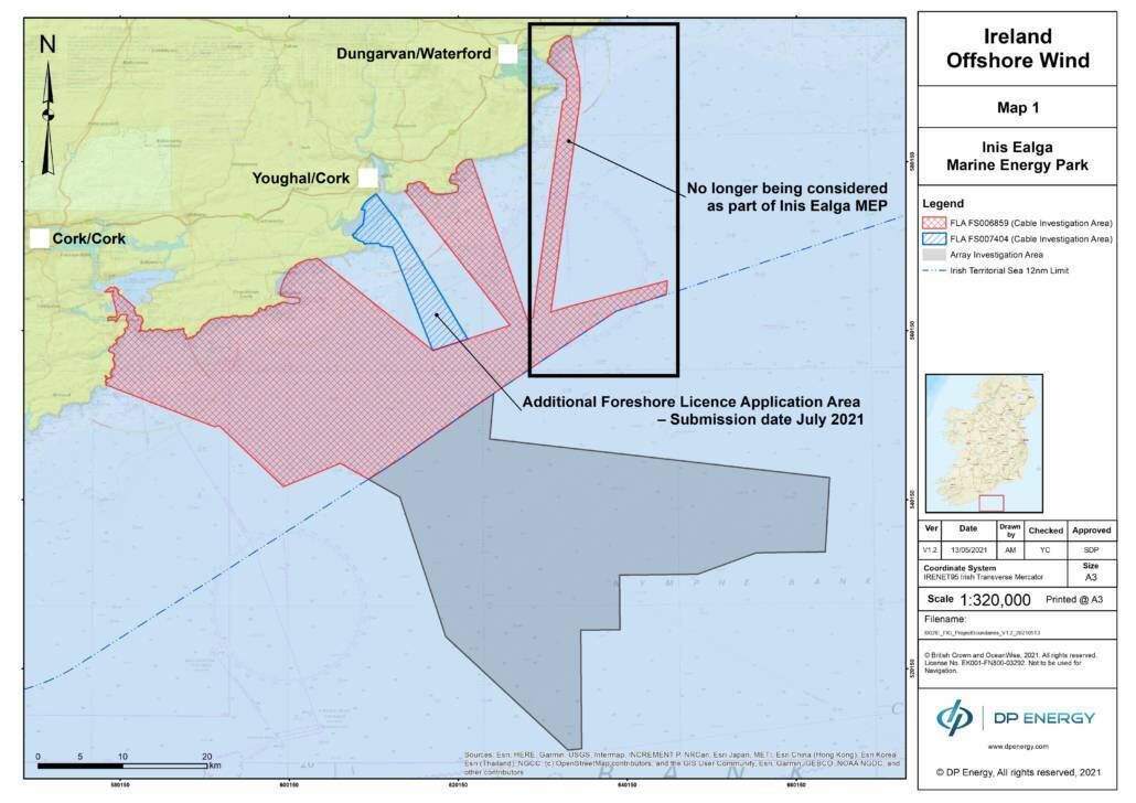 Map showing the boundaries for the proposed Inis Ealga project. Map showing the boundaries for the proposed Inis Ealga project.