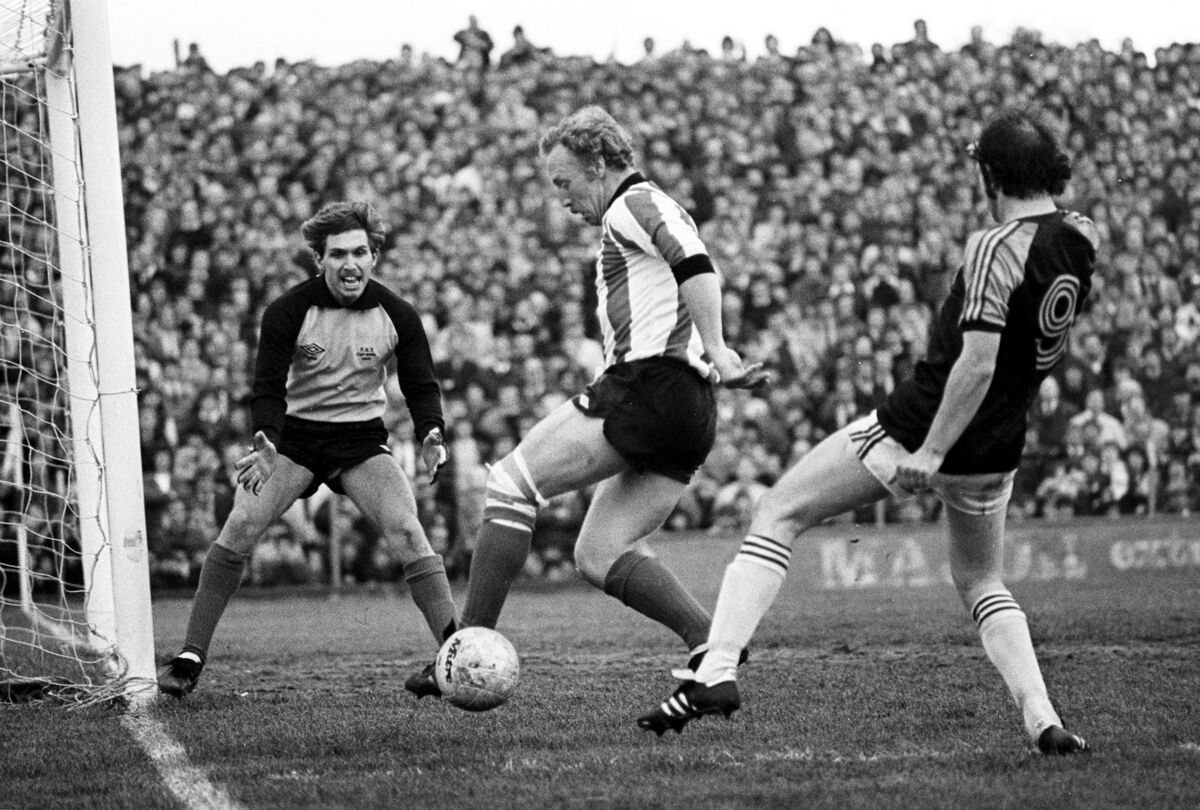 Cobh Ramblers v Sligo Rovers at Flower Lodge in 1983.