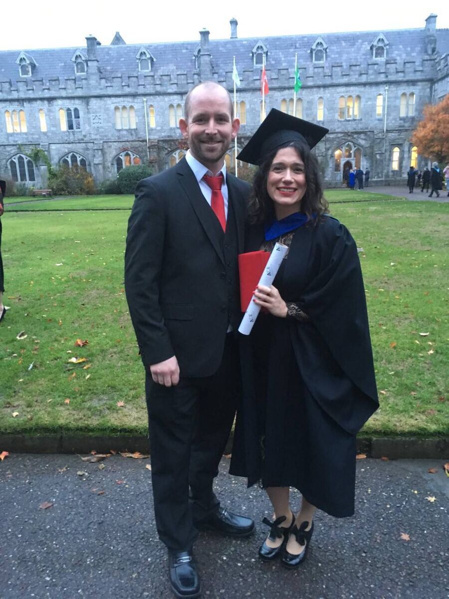 Elena Rodriques with her partner Matthew Ennis at her UCC graduation. Elena Rodriques with her partner Matthew Ennis at her UCC graduation.