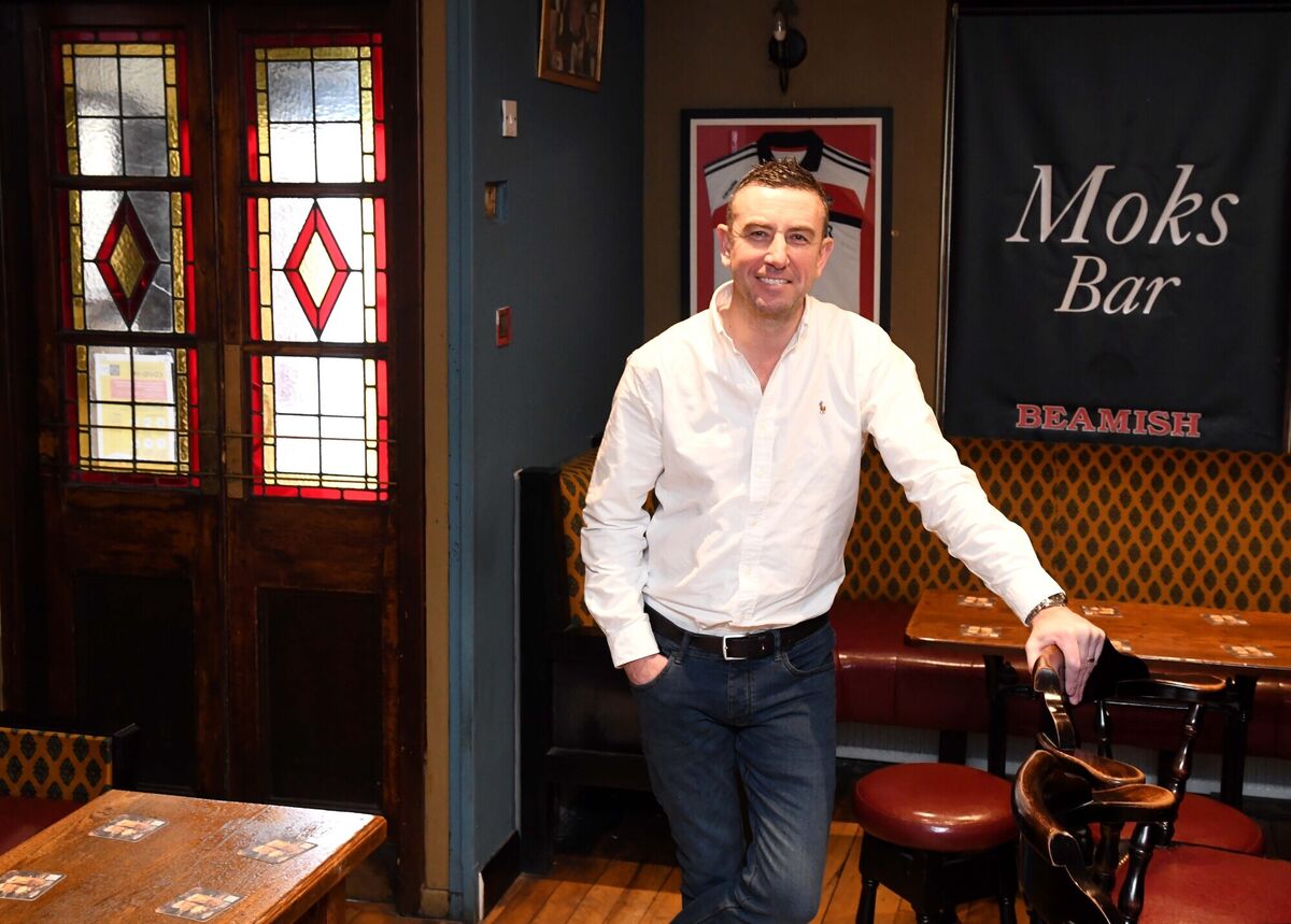 Don Ellis, proprietor, in Mok's Bar, Bandon Road, Cork - who is glad to be back in business. Picture: Denis Minihane.