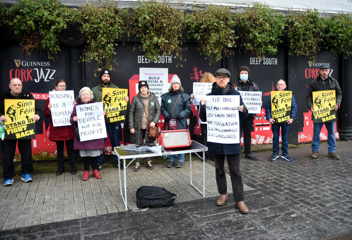 Gary Baus, People Before Profit spoke at the rally as housing activists highlighted the issue of dereliction and demanded an end to the ongoing housing crisis.