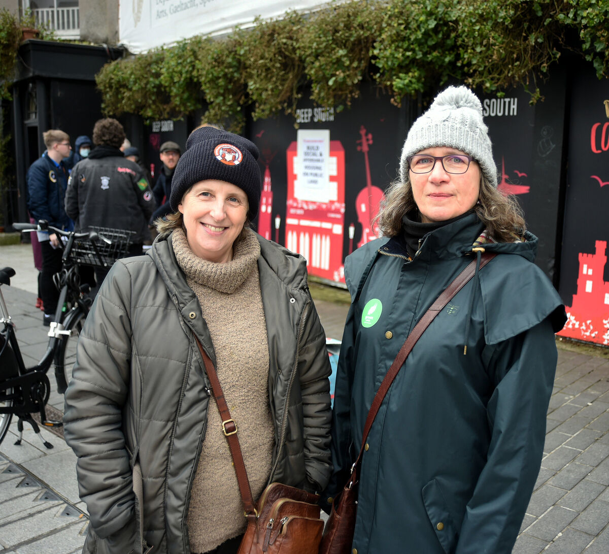  Eithne Lynch and Louise Jordan of The Green Party at the rally as housing activists highlighted the issue of dereliction and demanded an end to the ongoing housing crisis.