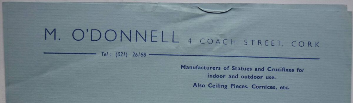 Maurice O’Donnell’s business bill head. (Photograph: Richard T. Cooke)