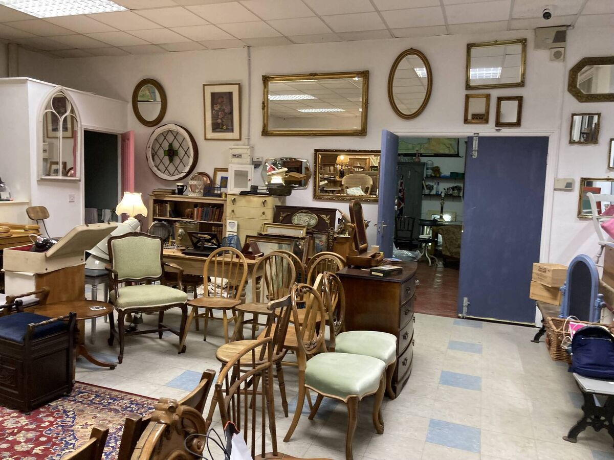 Inside the store.
