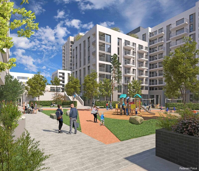 Revised plans for a development at the former CMP Dairy site in Cork city, which includes proposals for hundreds of homes, have been submitted to An Bord Pleanála (ABP). Artist impression. Illustration: Pedersen Focus