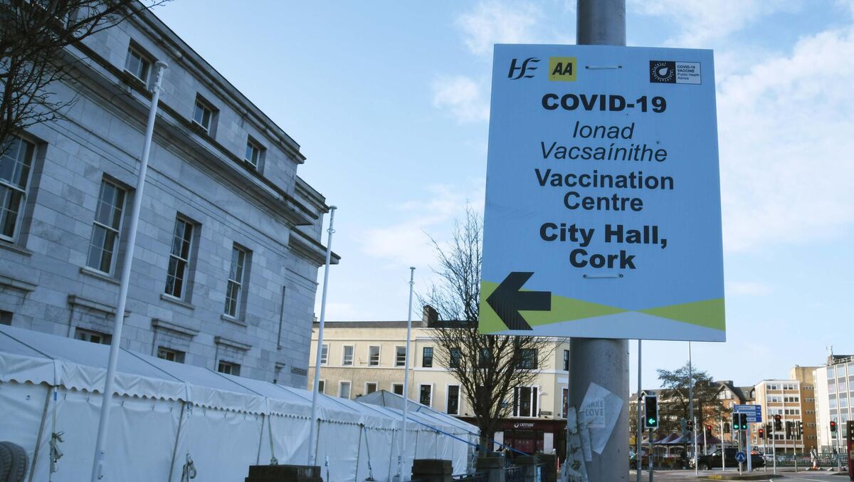 The vaccination centre at City Hall, Cork. The vaccination centre at City Hall, Cork.
