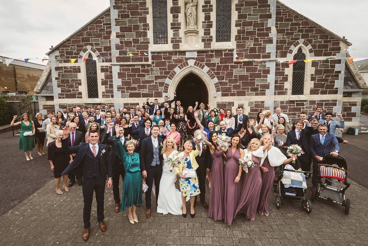 The couple with their guests outside St Mary's Church in Carrigtwohill The couple with their guests outside St Mary's Church in Carrigtwohill