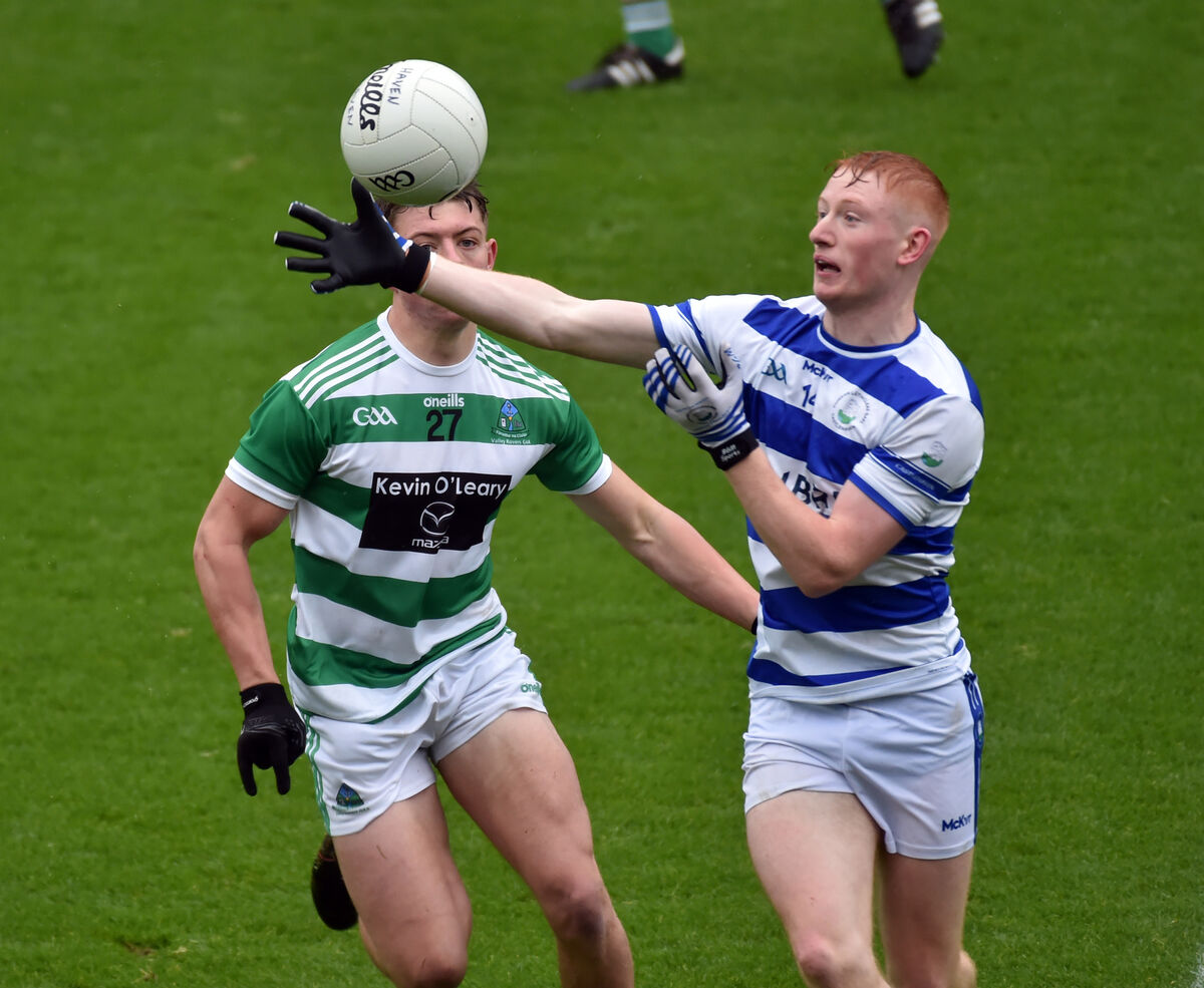  Dual ace Jack Cahalane gathers the ball from Valley Rovers' Jacob O'Driscoll. Picture: Eddie O'Hare