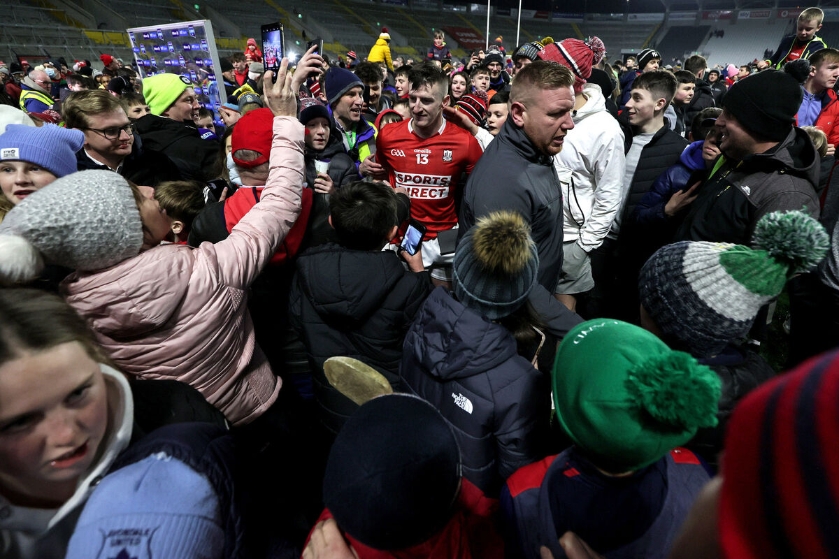 MOBBED: Cork's Patrick Horgan leaves the pitch after the game. Picture: INPHO/Laszlo Geczo
