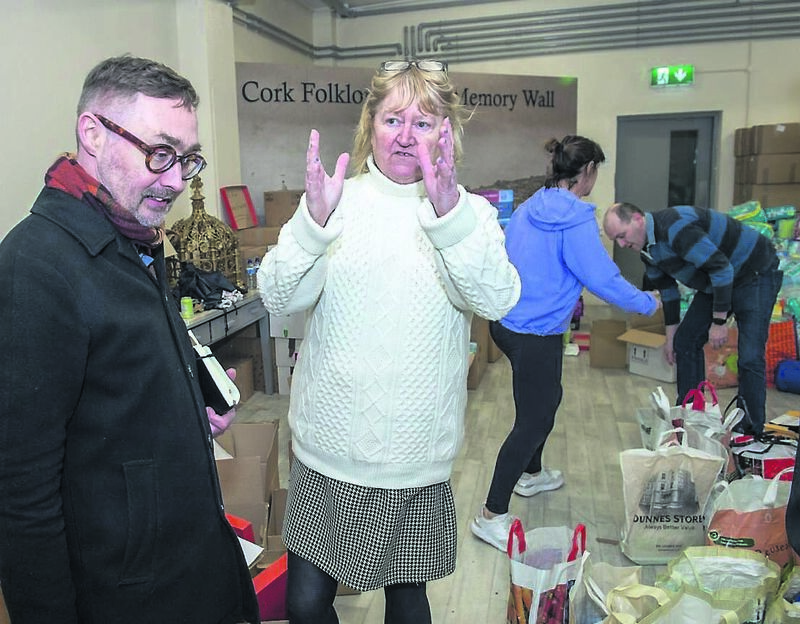 Sinn Féin’s spokesperson on housing, Eoin Ó Broin T.D. speaking with Caitriona Twomey of Cork Penny Dinners at the visitor centre at the Cathedral of St. Mary and St. Anne, Gurranabraher, Cork a collection point for donations to Ukraine. . Included are C.lr. Kenneth Collins, Donnchadh Ó Laoghaire T.D. and Cllr. Thomas Gould.T.D. Picture Dan Linehan Sinn Féin’s spokesperson on housing, Eoin Ó Broin T.D. speaking with Caitriona Twomey of Cork Penny Dinners at the visitor centre at the Cathedral of St. Mary and St. Anne, Gurranabraher, Cork a collection point for donations to Ukraine. . Included are C.lr. Kenneth Collins, Donnchadh Ó Laoghaire T.D. and Cllr. Thomas Gould.T.D. Picture Dan Linehan