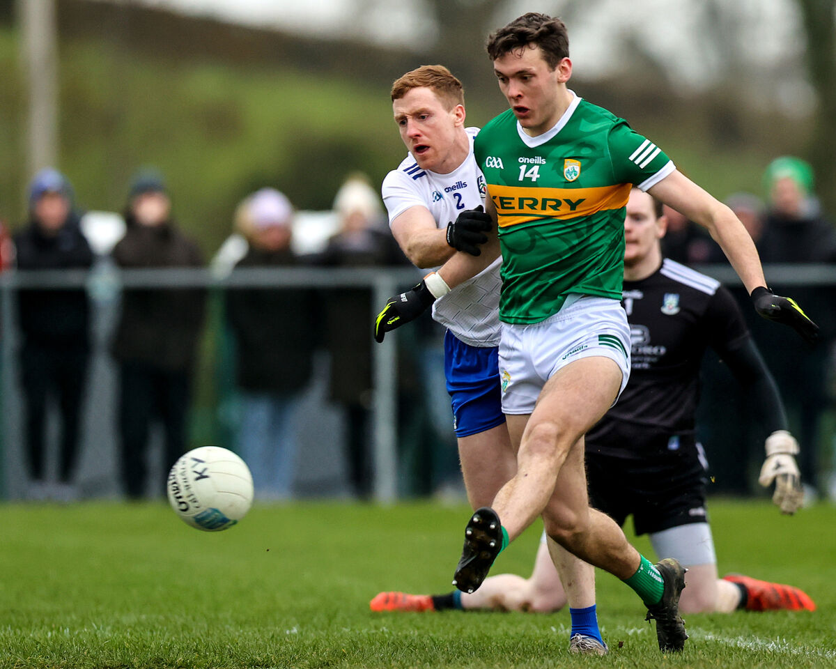 Kerry's David Clifford scores a goal despite Kieran Duffy of Monaghan. Picture: INPHO/Ben Brady