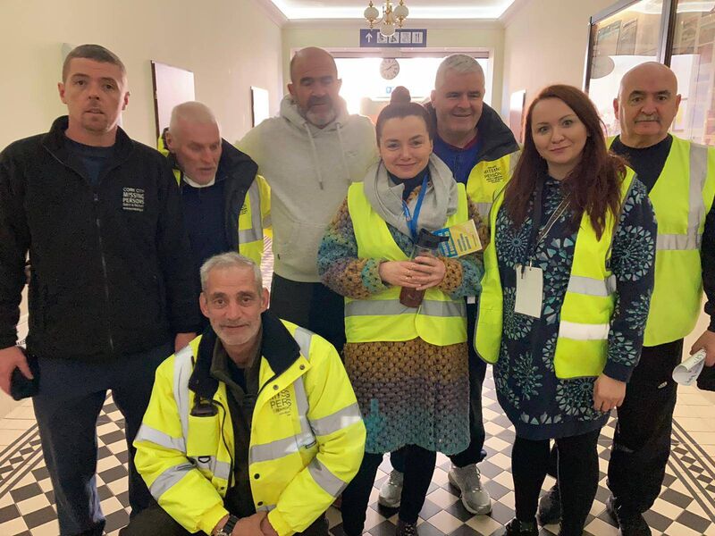 Left to right: David Varian, secretary, Cork City Missing Persons Search and Recovery (CCMPSAR), David Shine, chairman CCMPSAR, Kieran Coniry, Magda (volunteer). Chris O’Donovan, treasurer CCMPSAR, Agata (volunteer) and Dan Kerins. Front (crouching) Filipe Pombinho. Picture: Donal O'Keeffe 