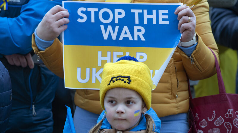 Over 300 attend Cork rally in support of Ukraine