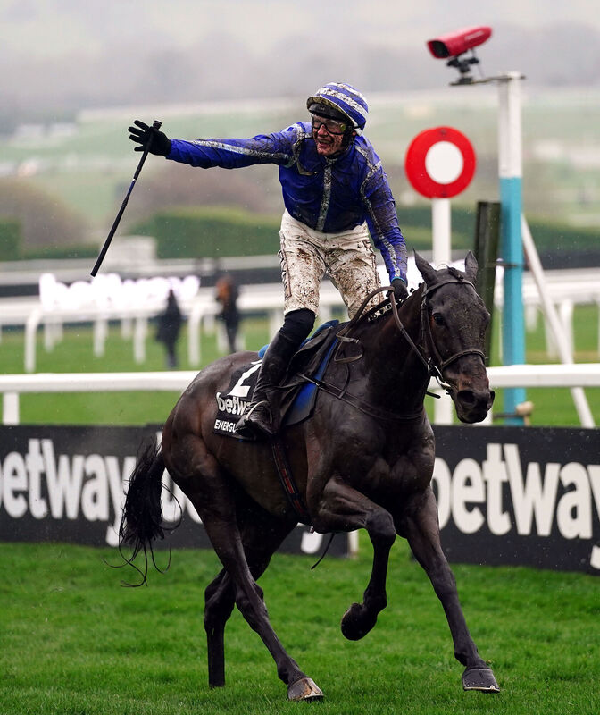 Energumene ridden by jockey Paul Townend win the Betway Queen Mother Champion Chase during day two of the Cheltenham Festival at Cheltenham Racecourse. Energumene ridden by jockey Paul Townend win the Betway Queen Mother Champion Chase during day two of the Cheltenham Festival at Cheltenham Racecourse.