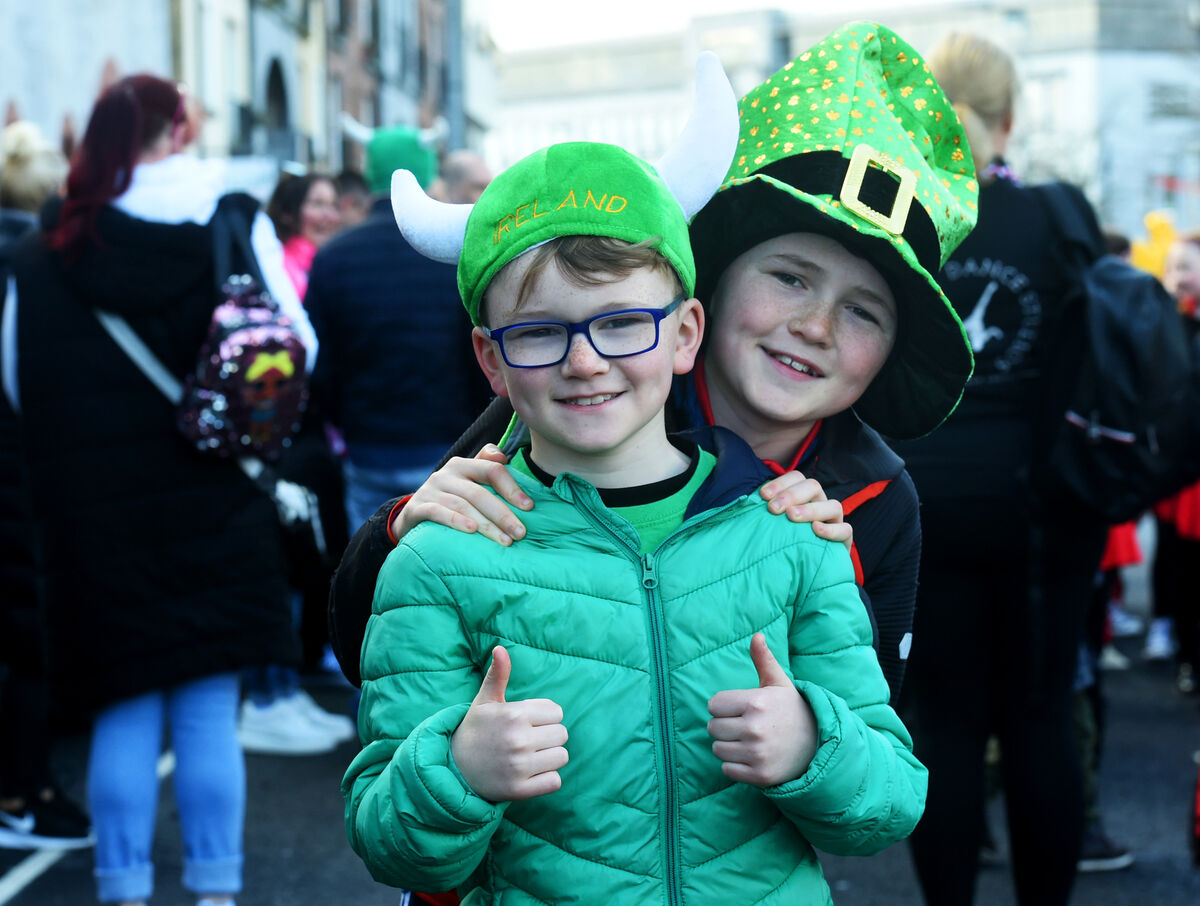 Brothers Ronan and Darren Cahill from Glenville at the Cork St Patrick's Day Parade. Pic: Larry Cummins. Brothers Ronan and Darren Cahill from Glenville at the Cork St Patrick's Day Parade. Pic: Larry Cummins.