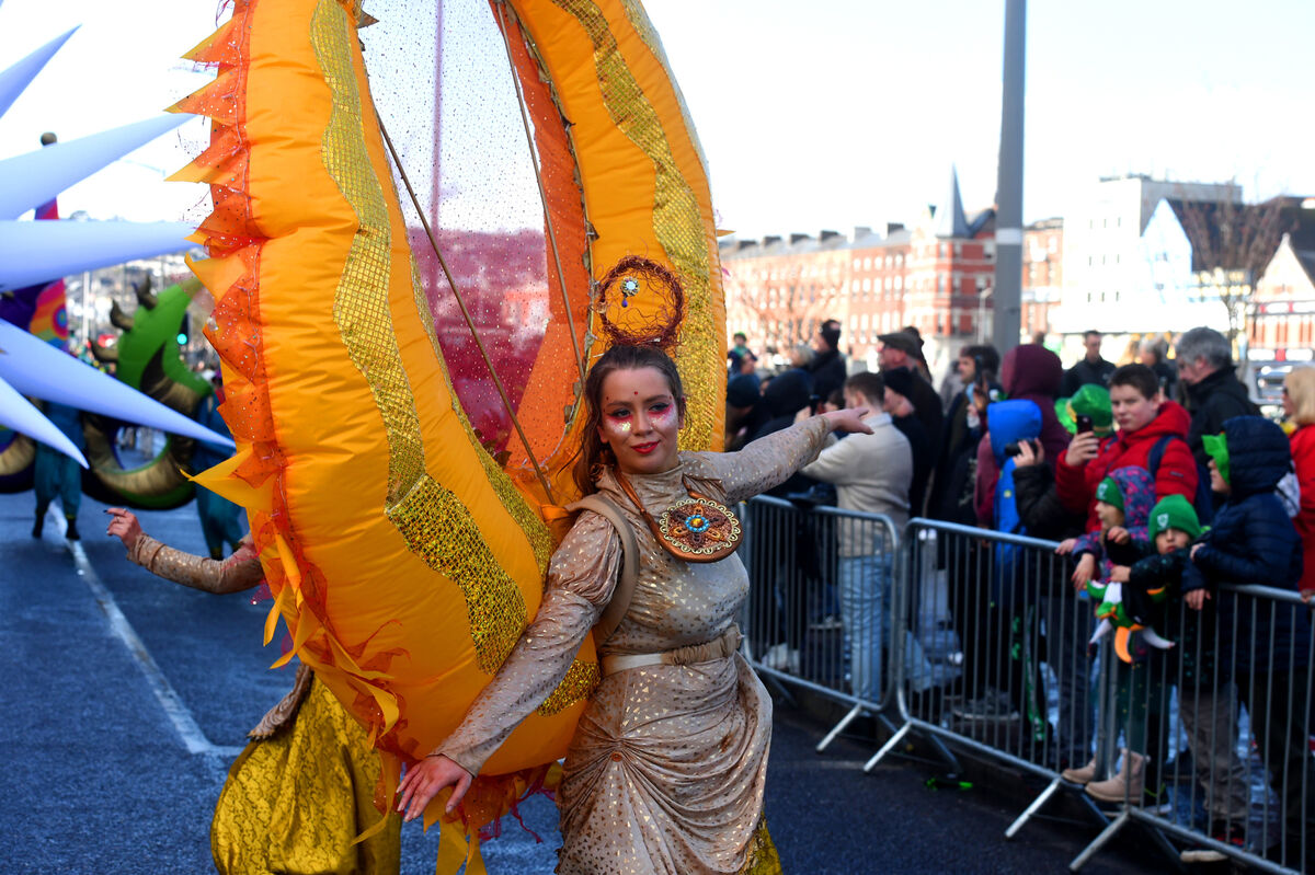 Dancer with the Luxe group performing in the Cork St Patrick's Day Parade. Pic: Larry Cummins. Dancer with the Luxe group performing in the Cork St Patrick's Day Parade. Pic: Larry Cummins.