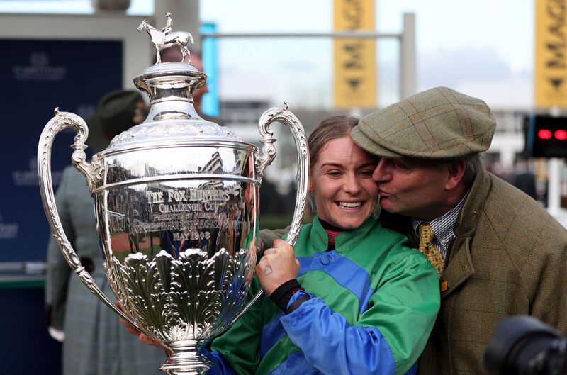 Jockey Maxine O'Sullivan celebrates with the trophy after It Came To Pass. Picture: PA Jockey Maxine O'Sullivan celebrates with the trophy after It Came To Pass. Picture: PA