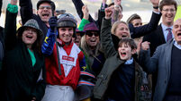 Jonathan Burke and winning connections celebrate after winning with Love Envoi 17/3/2022