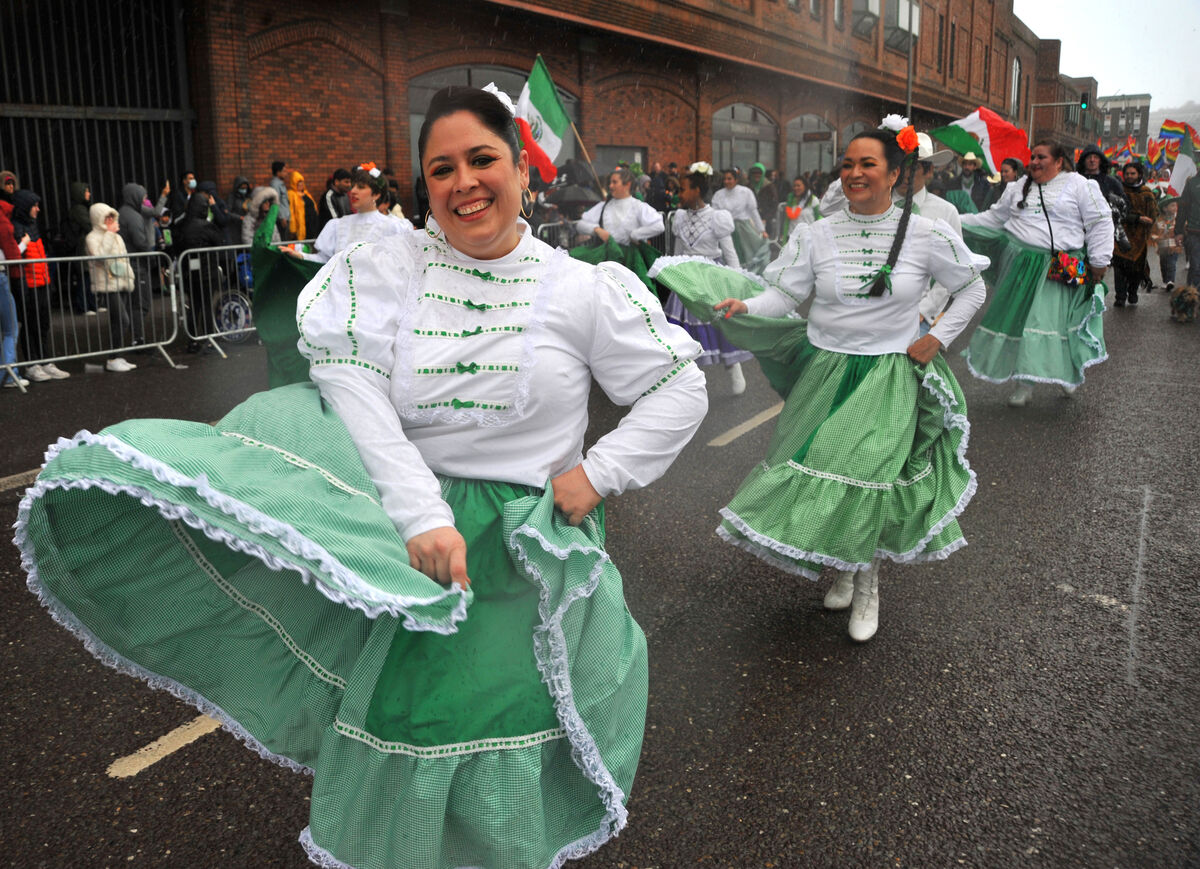 Performers from Mexico in traditional dress - Over 2,500 participants brought colour and celebration back to the streets of the city at The Cork St Patrick's Day Parade on Thursday 17th March 2022. Pic: Larry Cummins. Performers from Mexico in traditional dress - Over 2,500 participants brought colour and celebration back to the streets of the city at The Cork St Patrick's Day Parade on Thursday 17th March 2022. Pic: Larry Cummins.