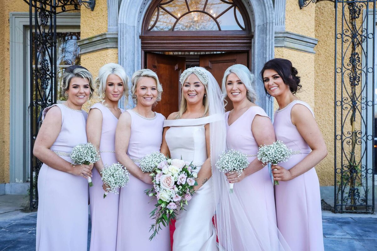 Michaela Coughlan with her bridal party. Michaela Coughlan with her bridal party.