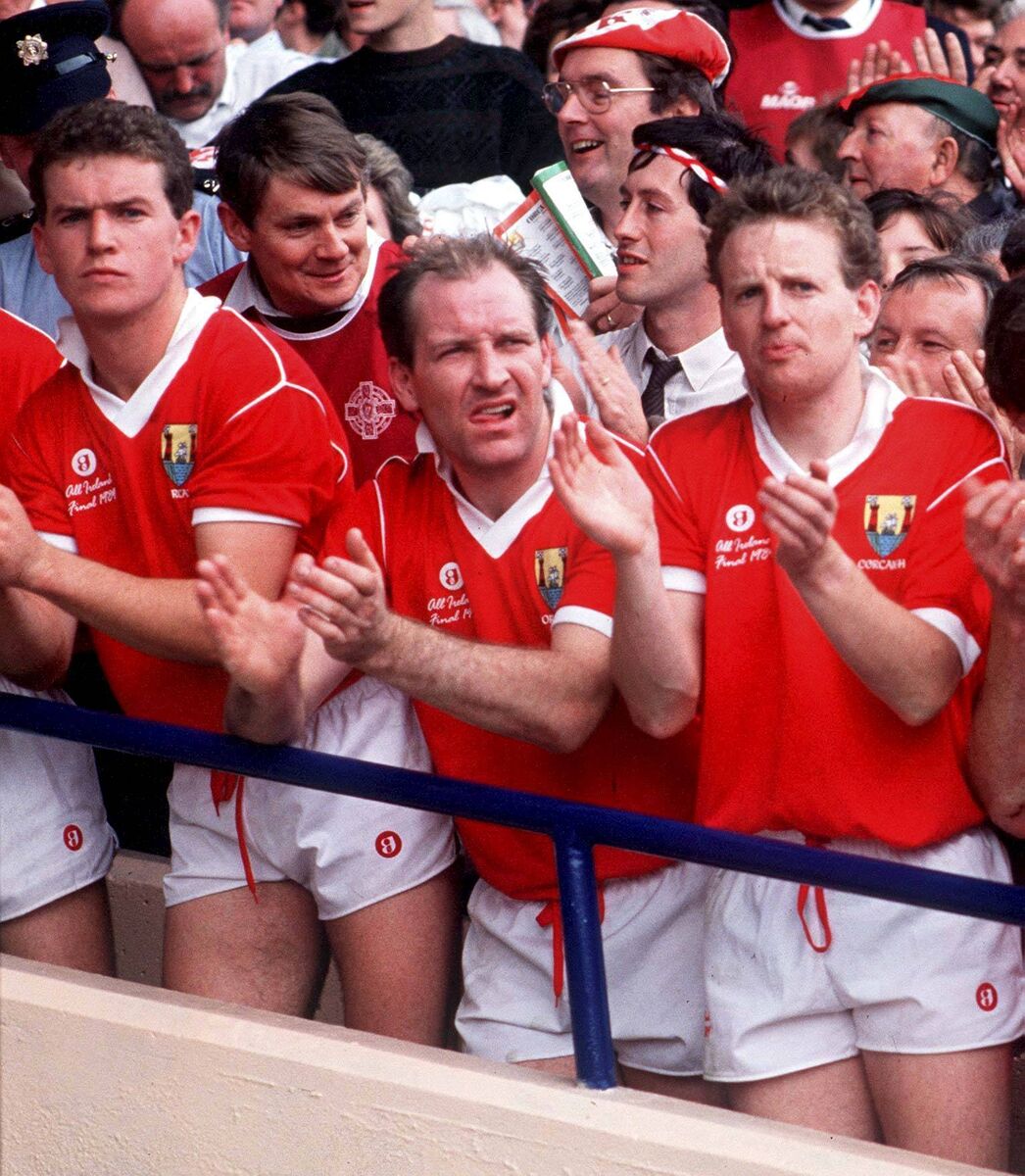 Cork's Paul McGrath, Dave Barry and John Cleary celebrate following the 1990 All-Ireland SFC final win over Meath at Croke Park. Picture: Ray McManus/Sportsfile